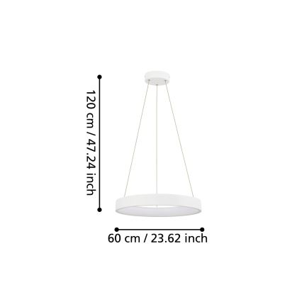Eglo - LED Dimbar ljuskrona med snöre LED/34W/230V