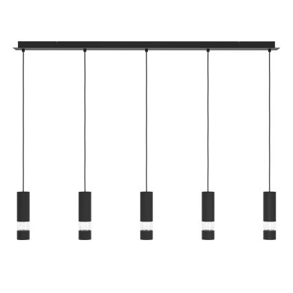 Eglo - LED ljuskrona med textilsladd 5xGU10/4,6W/230V svart