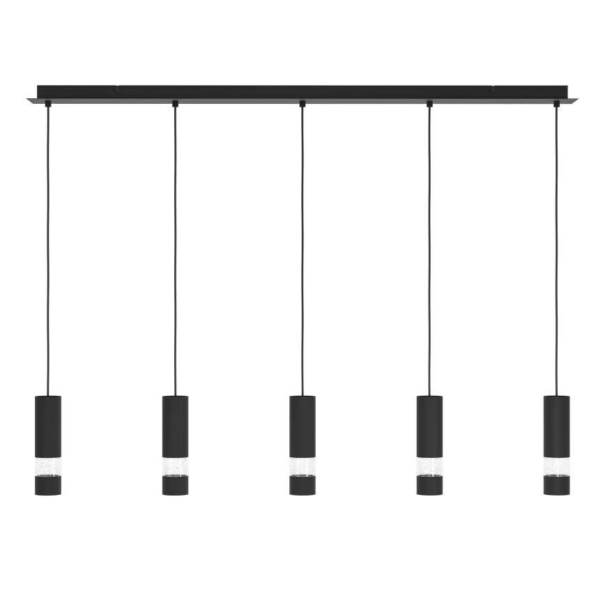 Eglo - LED ljuskrona med textilsladd 5xGU10/4,6W/230V svart