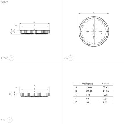 Eglo - LED Dimbar taklampa LED/52,4W/230V