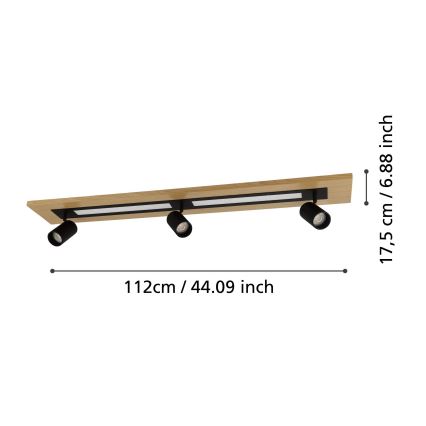 Eglo - LED Spotbelysning 2xLED/12W/230V + 3xGU10/4,5W