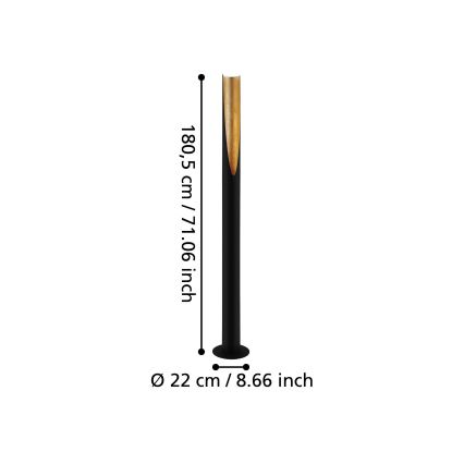 Eglo - LED golvlampa 1xGU10/4,7W/230V svart/guld