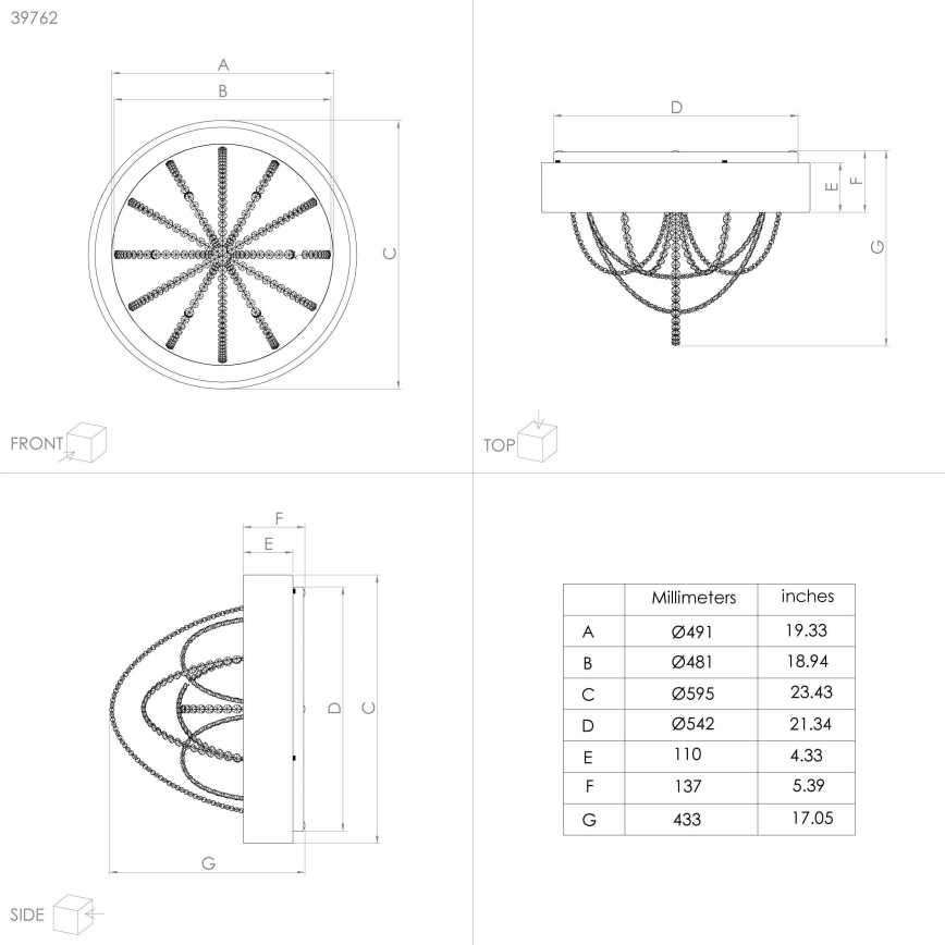 Eglo - LED ljusreglerad taklampa  LED/34W/230V + 6xLED/5,4W + fjärrkontroll
