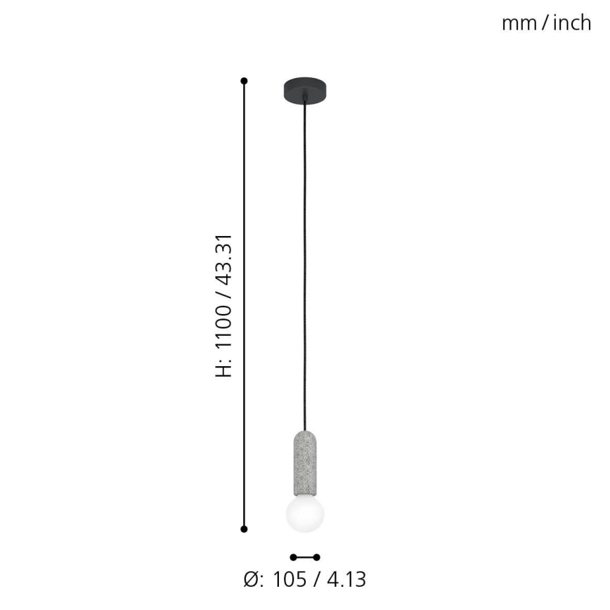 Eglo 39831 - Ljuskrona med snöre GIACONECCHIA 1xE27/40W/230V