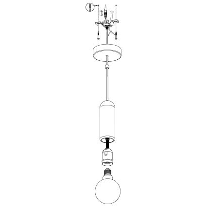 Eglo 39831 - Ljuskrona med snöre GIACONECCHIA 1xE27/40W/230V