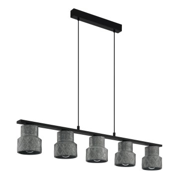 Eglo 39855 - HILCOTT takpendel med vajer 5xE27/40W/230V