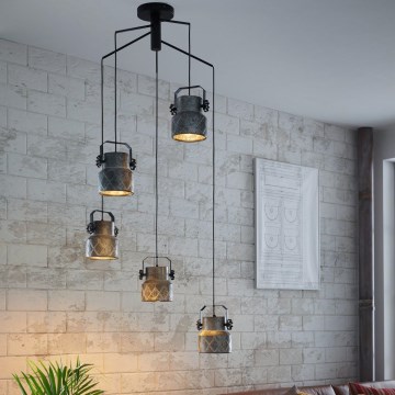 Eglo 39856 - Plafondlampa HILCOTT 5xE27/40W/230V