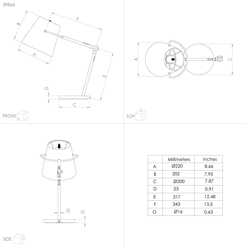 Eglo - Bordslampa 1xE27/40W/230V