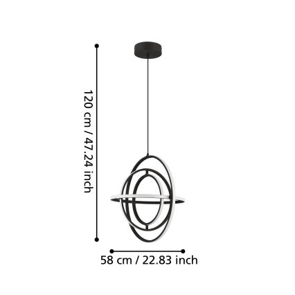 Eglo - LED ljuskrona med textilsladd LED/44W/230V