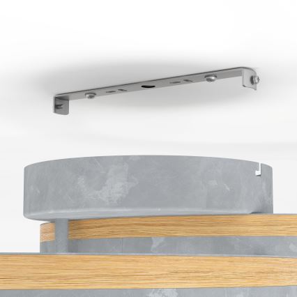 Eglo - Dimbar LED ytmonterad ljuskrona LED/12,5W/230V + 2xLED/15,5W 3000K grå/ek