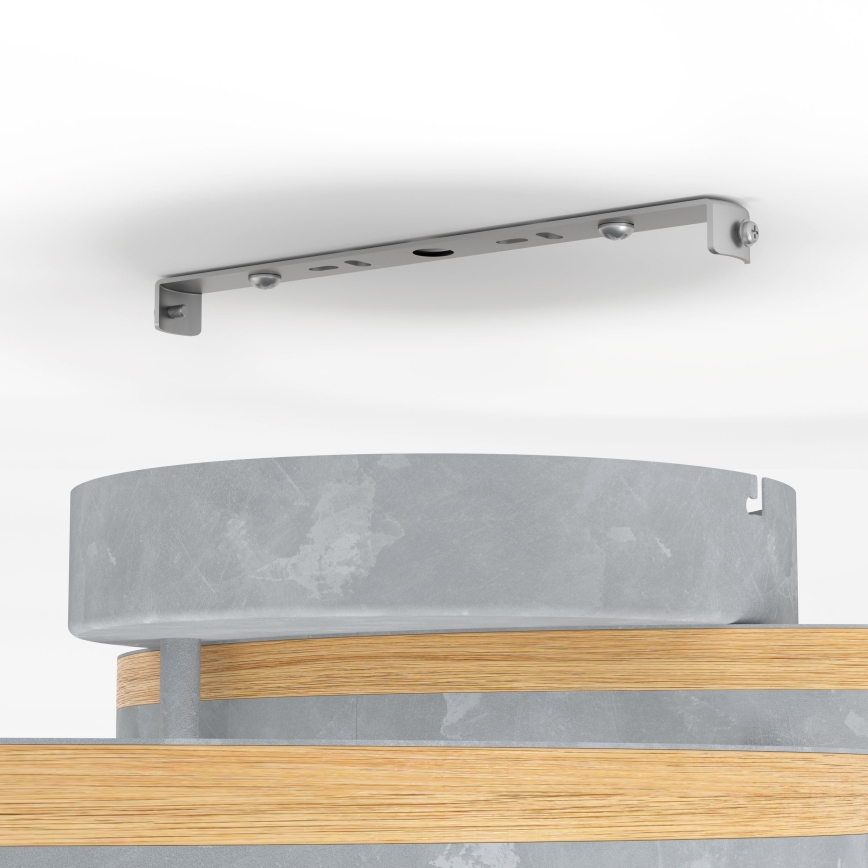 Eglo - Dimbar LED ytmonterad ljuskrona LED/12,5W/230V + 2xLED/15,5W 3000K grå/ek