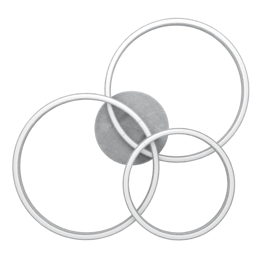 Eglo - Dimbar LED ytmonterad ljuskrona LED/12,5W/230V + 2xLED/15,5W 3000K grå/ek