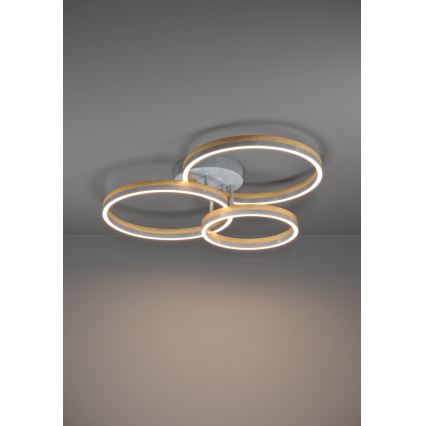 Eglo - Dimbar LED ytmonterad ljuskrona LED/12,5W/230V + 2xLED/15,5W 3000K grå/ek