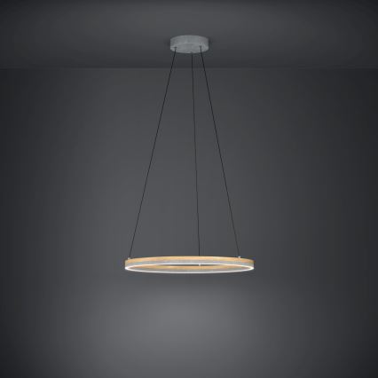 Eglo - LED ljusreglerad ljuskrona på textilsladd LED/36W/230V 3000K grå/ek