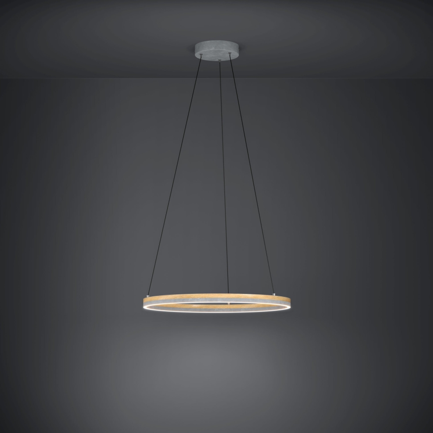 Eglo - LED ljusreglerad ljuskrona på textilsladd LED/36W/230V 3000K grå/ek