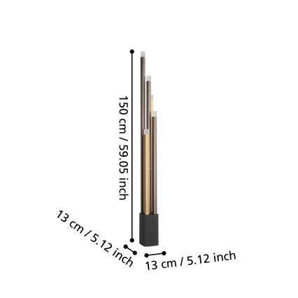 Eglo - LED Dimbar golvlampa 5xLED/3,7W/230V 3000K antracit/guld