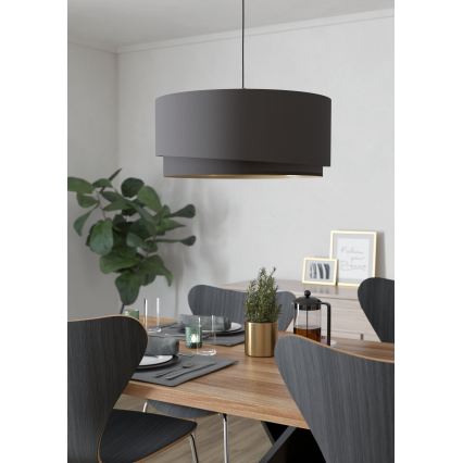 Eglo 39931 - Pendellampa med kabel MANDERLINE 1xE27/40W/230V brun/guld