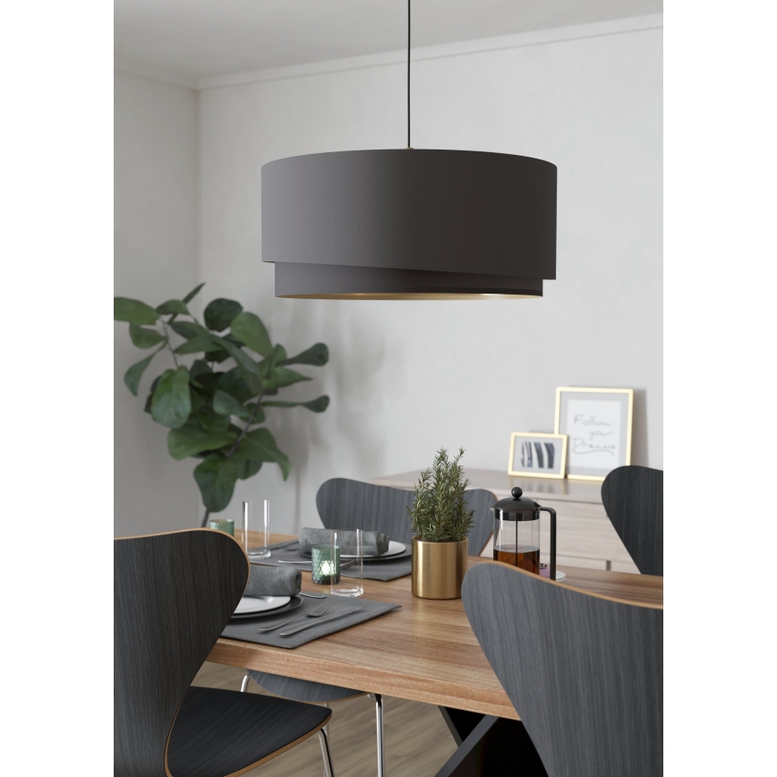 Eglo 39931 - Pendellampa med kabel MANDERLINE 1xE27/40W/230V brun/guld