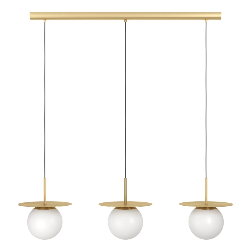 Eglo - Ljuskrona med textilsladd 3xE27/40W/230V guld