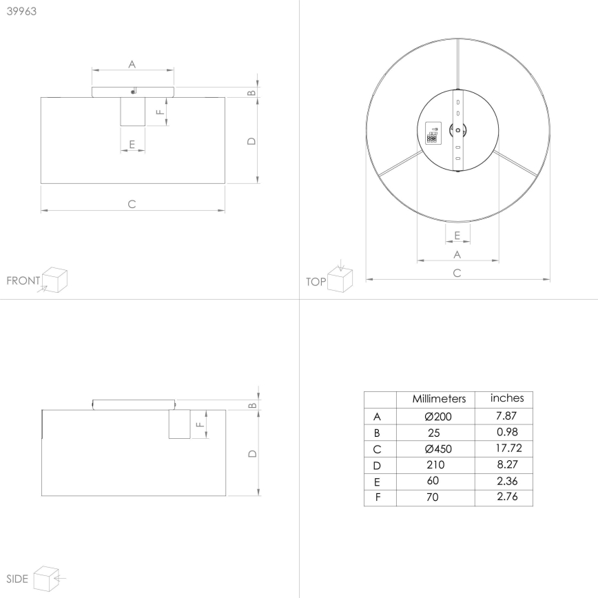 Eglo - Taklampa 1xE27/40W/230V svart/guld