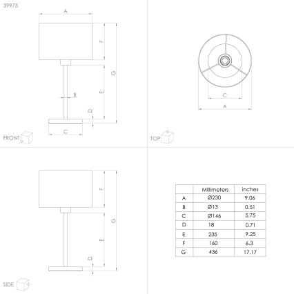 Eglo 39975 - Bordslampa CASUARITA 1xE27/40W/230V blå/guld