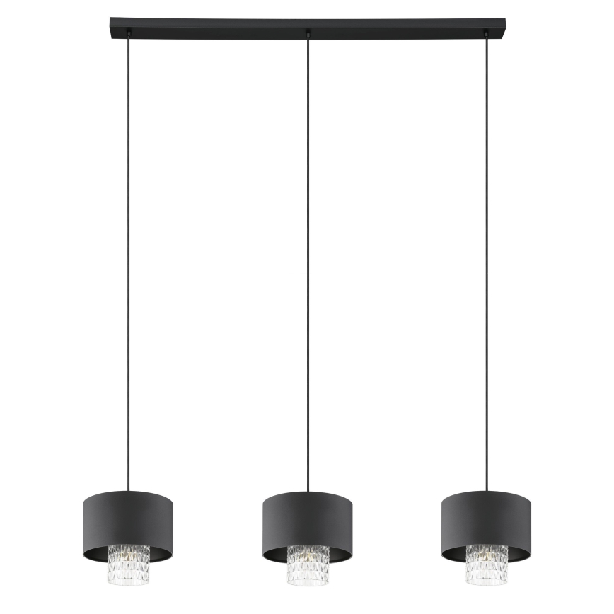 Eglo - Ljuskrona med textilsladd 3xE27/40W/230V svart