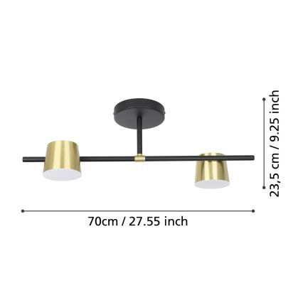 Eglo - LED ytmonterad ljuskrona 2xGU10/4,6W/230V 3000K guld