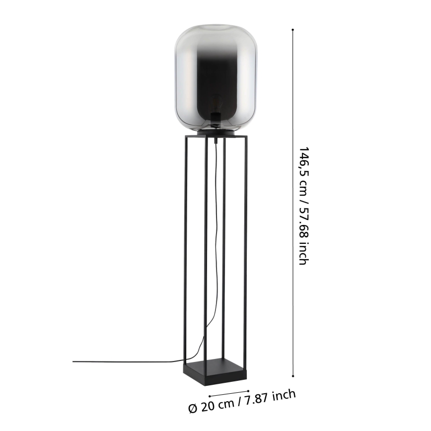 Eglo - Golvlampa 1xE27/40W/230V rökig