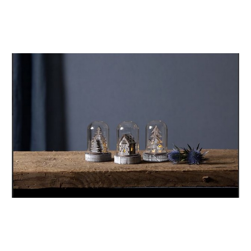 Eglo - UPPSÄTTNING 3x LED juldekoration  1xLED/0,06W/1xCR2032 brun