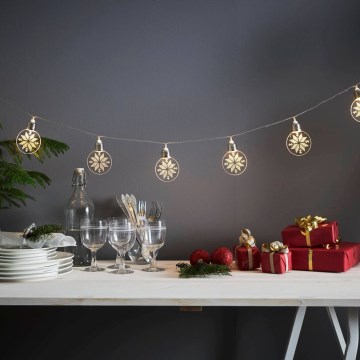 Eglo 411112 - LED-julslinga ORNAMENT 10xLED/3xAA 2,4m varmvit
