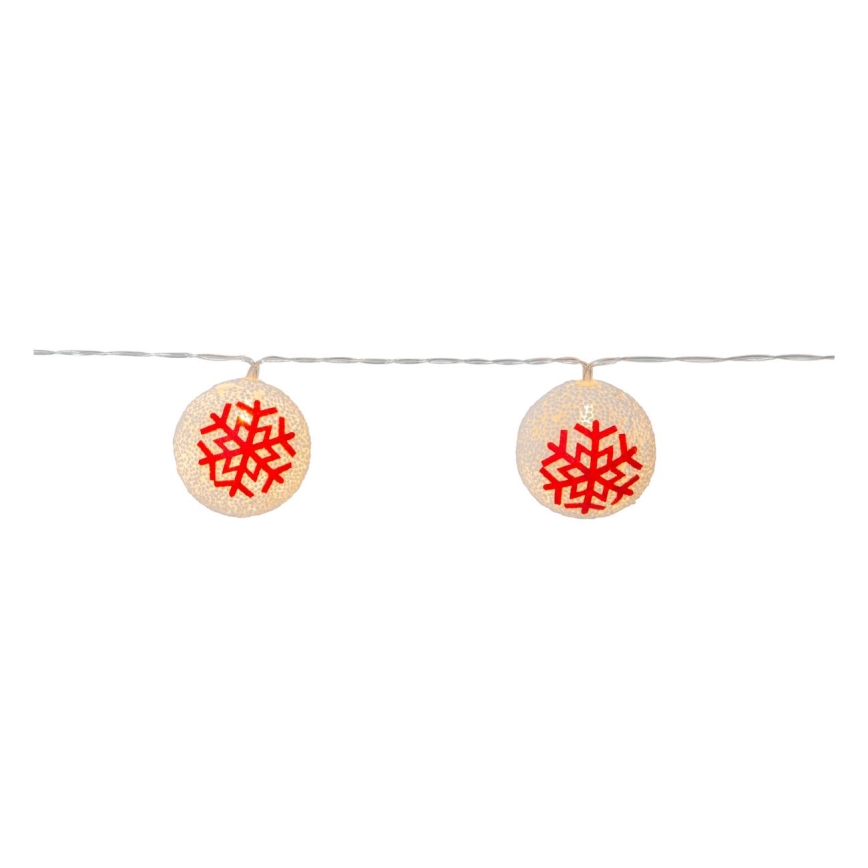 Eglo 411113 - LED julgirlang ORNAMENT 10xLED/3xAA 1,65m varmvit