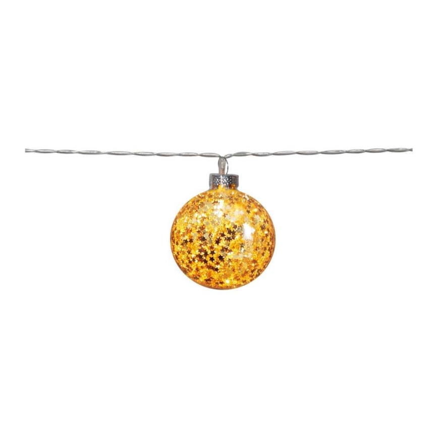 Eglo 411115 - LED-julslinga GLITTER 10xLED/2xAA 1,65m varmvitt