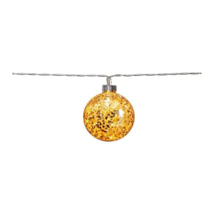 Eglo 411115 - LED-slinga GLITTER 10xLED/2xAA 1,65 m varmvit