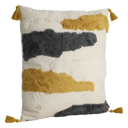 Eglo - Dekorativ kudde 45x45 cm gul/grå