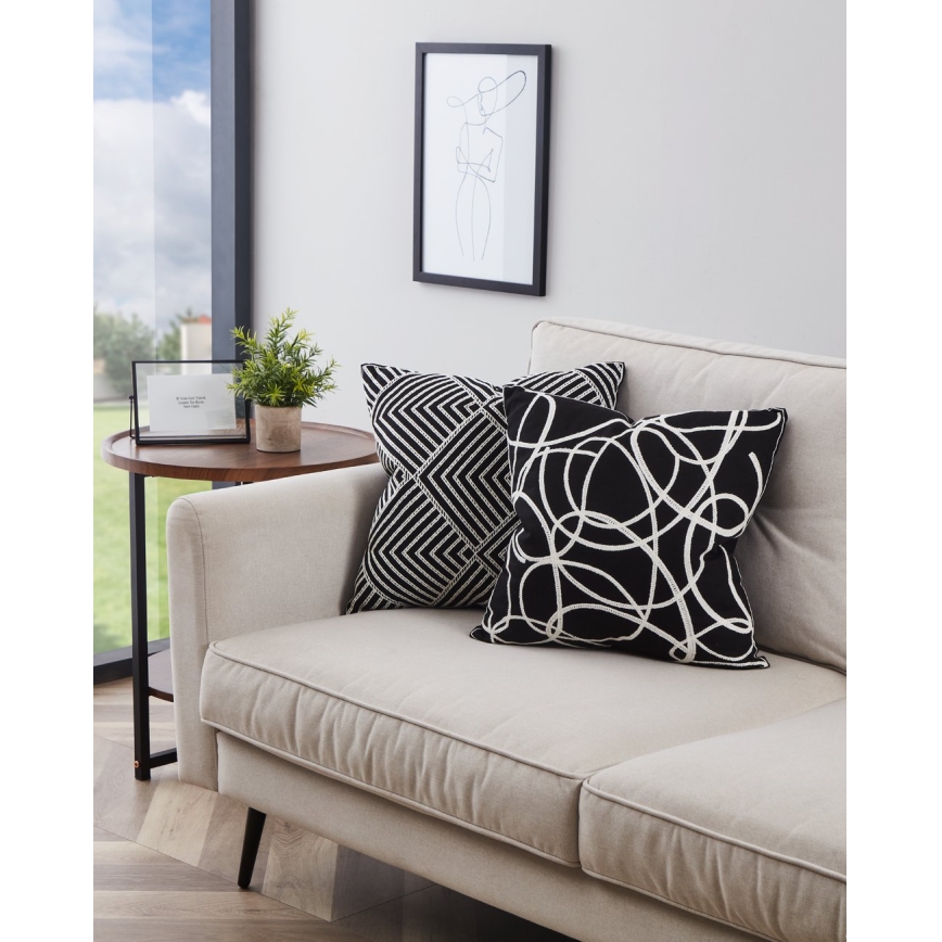 Eglo - Dekorativ kudde 45x45 cm svart/vit