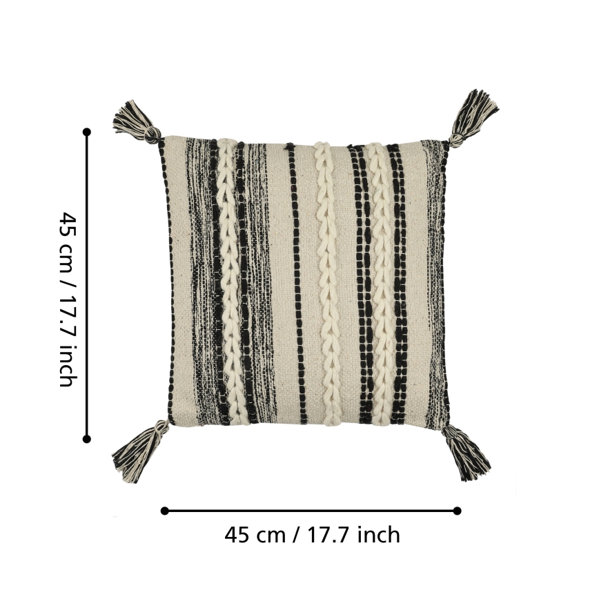 Eglo 420055 - Dekorativ kudde CHEVERY 45x45 cm krämvit/svart