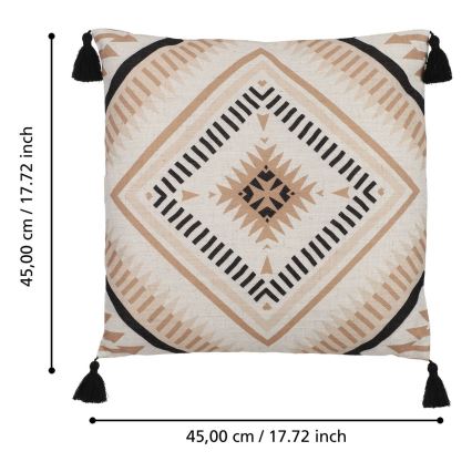 Eglo 420079 - Dekorativ kudde CHEVERY 45x45 cm beige/svart