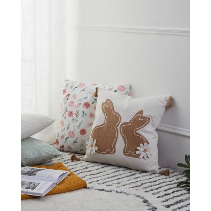 Eglo 420097 - Prydnadskudde CHEVERY 45x45 cm beige/brun