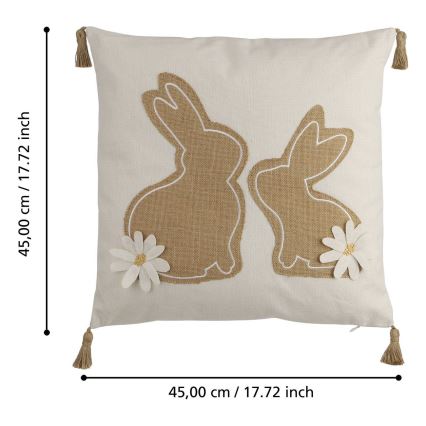 Eglo 420097 - Prydnadskudde CHEVERY 45x45 cm beige/brun