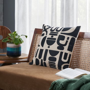 Eglo 420307 - Dekorationskudde CHEVERY 45x45 cm krämvit/svart