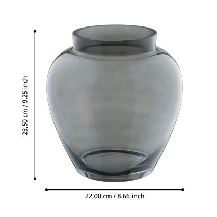 Eglo 421211 - Glasvas ASINDRO 23,5x22 cm svart/rökfärgad
