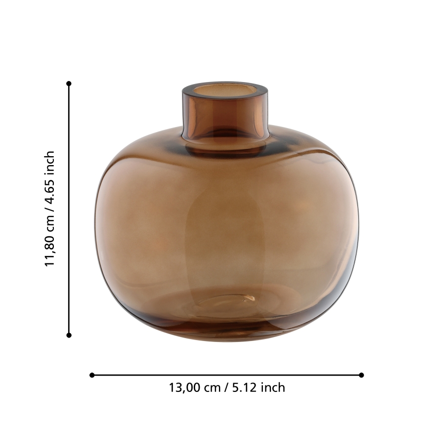 Eglo 421213 - Glasvas SIRANANA 11,8x13 cm brun/rökfärgad