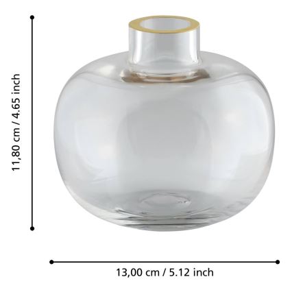 Eglo 421214 - Glasvas SIRANANA 11,8 x 13 cm, klar med guldfinish