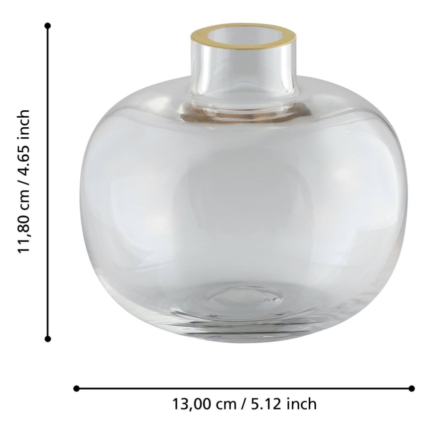 Eglo 421214 - Glasvas SIRANANA 11,8 x 13 cm, klar med guldfinish