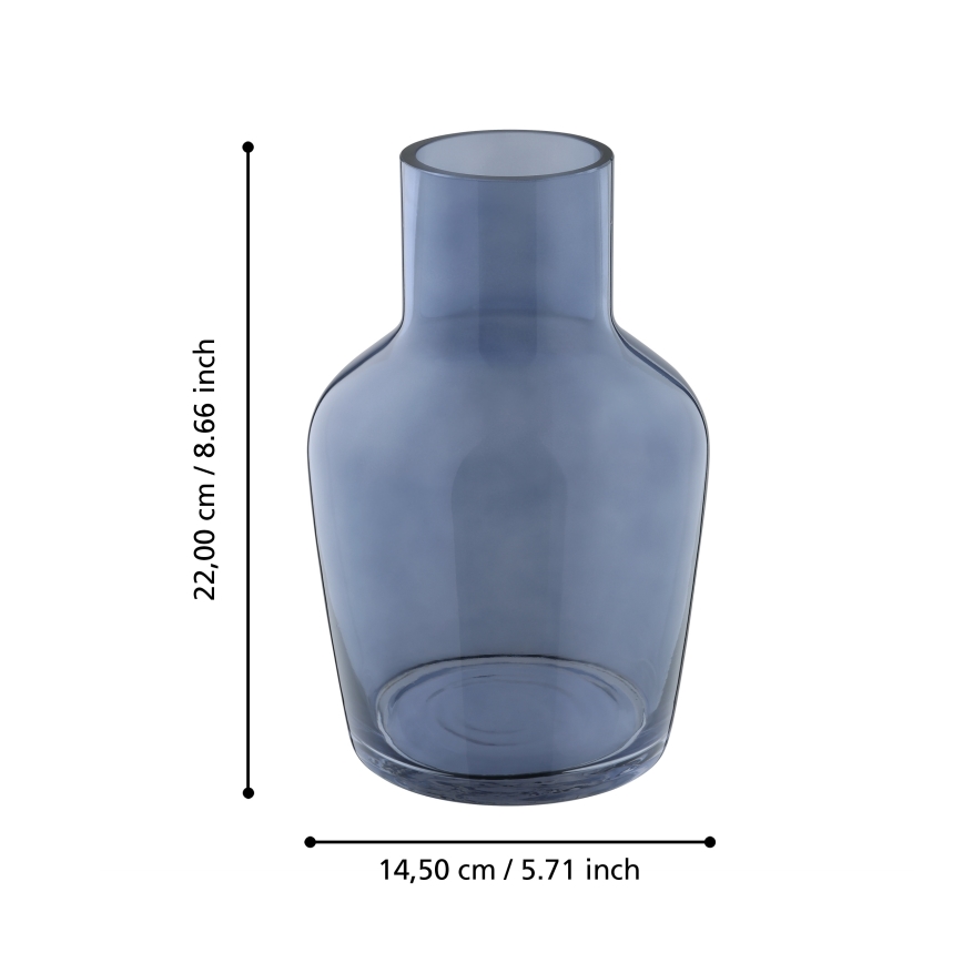Eglo 421219 - Glasvas SIRANANA 22x14,5 cm blå/rökfärgad