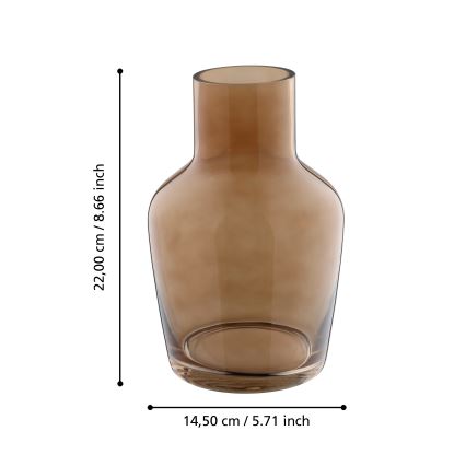 Eglo 421221 - Glasvas SIRANANA 22x14,5 cm brun/rökfärgad