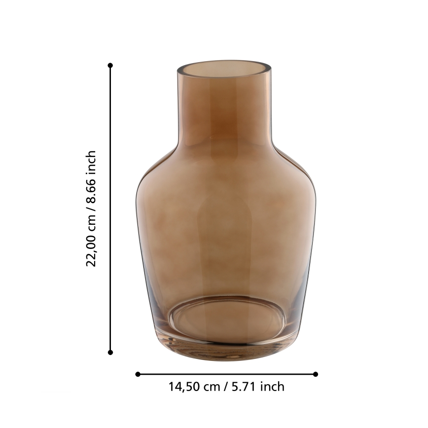 Eglo 421221 - Glasvas SIRANANA 22x14,5 cm brun/rökfärgad