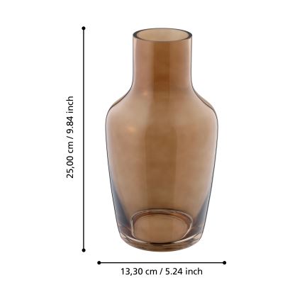 Eglo 421224 - Glasvas SIRANANA 25x13,3 cm brun/rökfärgad