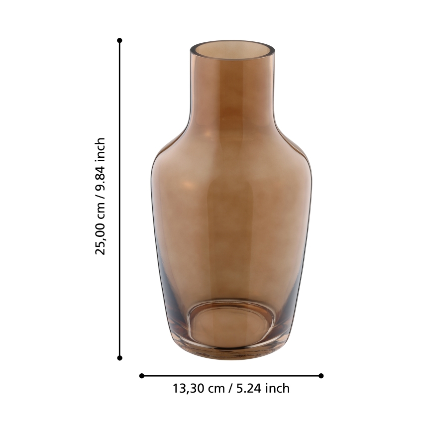 Eglo 421224 - Glasvas SIRANANA 25x13,3 cm brun/rökfärgad