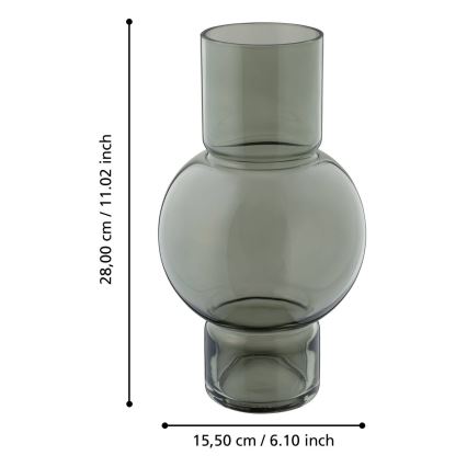 Eglo - Glasvas 28x15,5 cm grön